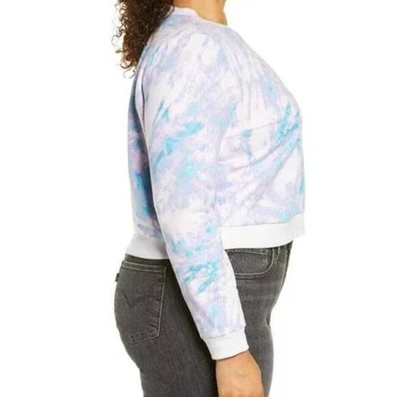 BP. Tie Dye Embroidered Happiness Sweatshirt Top Sz 2X/XXL Purple/Blue NWT - Picture 5 of 8